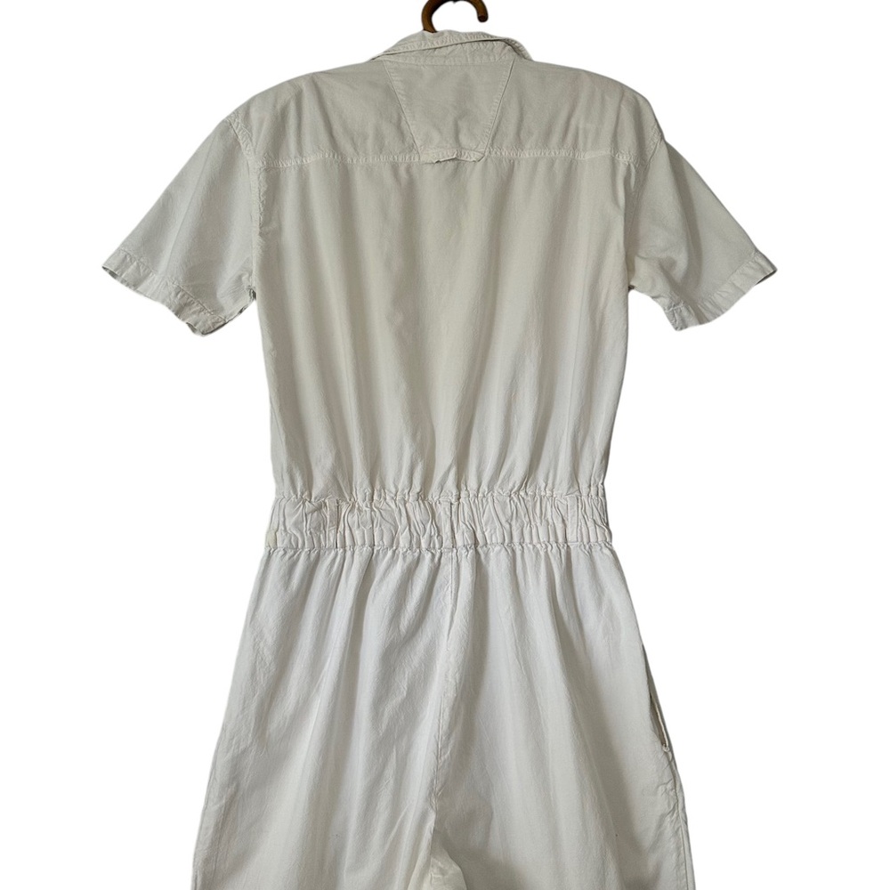 Vintage | For The Good‎ Times Tangerine | White Short Sleeve Cotton Jumpsuit M - Picture 6 of 10